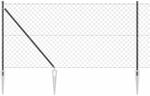 vidaXL Zaunpfosten Grau 25 x 1,2 m 60 x 60 mm Netz Stahl und PVC 3351198