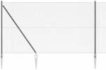 vidaXL Zaunpfosten Grau 10 x 1,6 m 40 x 40 mm Maschen Stahl und PVC 3351181
