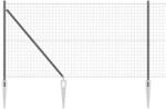 vidaXL Zaun mit Pfosten Grau 1,2 x 25 m Stahl und PVC 3350670