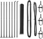 vidaXL Zaunpfosten Grau 10 x 1,2 m 13 mm Maschen Stahl und PVC 3353625
