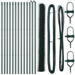 vidaXL Zaunpfosten Gr&uuml;n 25 x 1,6 m 36 mm Mesh Stahl und PVC 3352690