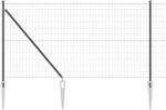 vidaXL Zaun mit Pfosten Grau 1 x 25 m Stahl und PVC 3350679