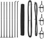 vidaXL Zaunpfosten Grau 10 x 1,2 m 36 mm Netz Stahl und PVC 3353627