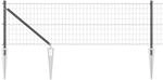 vidaXL Zaun mit Pfosten Grau 0,6 x 25 m Stahl und PVC 3350672