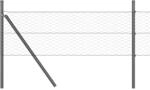 vidaXL Zaunpfosten Grau 10 x 0,8 m 36 mm Mesh Stahl und PVC 3352775
