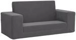 vidaXL Kinder-Schlafsofa 2-Sitzer Anthrazit Weicher Pl&uuml;sch 357030