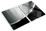 Tulup Herdabdeckplatte SET aus 2 St&uuml;ck 40x52 cm Glas-Servierbrett...