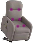 vidaXL Massagesessel mit Aufstehhilfe Taupe Stoff 3302989