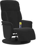 vidaXL Massagesessel mit Fu&szlig;teil Schwarz Samt 356697