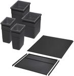 Ninka Abfalltrennsystem Eins2vier KB 600 mm 2x 6L 2x 13,5L Dunkelgrau f&uuml;r