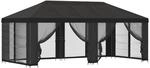 vidaXL Pavillon mit Seitenw&auml;nden 6 x 3 m Anthrazit Polyester und Stahl 3376021
