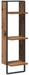 vidaXL Wandregal mit Regal Altholz 30 x 25 x 100 cm Holzwerkstoff 882841