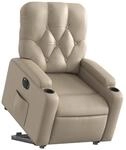 vidaXL Relaxsessel mit Aufstehhilfe Elektrisch Cappuccino Kunstleder 3204792