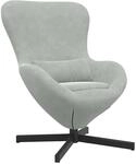 vidaXL Eiersessel Hellgrau 63 x 73 x 90 cm Samt 42002756