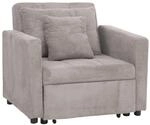 MCW Schlafsessel L90 Hellgrau Stoff/Textil Cord