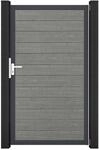 GroJa Tor 1-flg. Basicline Schmal 100 cm x 180 cm Grey Ash Cut Rahmen DB703