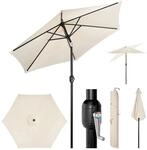 WOLTU Sonnenschirm Strandschirm 45&deg; Knickbar Handkurbel Beige 300 cm