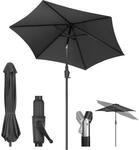 Sekey Sonnenschirm 220 cm Sonnenschirm mit Kurbel und Auto Kippen Knickbar im...