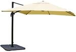 MCW Ampelschirm A96 3x3m Alu/Stahl Creme mit St&auml;nder