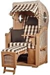 bene,iving Strandkorb Komplettset Ammersee Single Teak Bullauge PE Shell Modell...