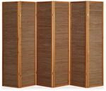 Homestyle4u 6-tlg. Paravent in Braun 264x175 cm 384