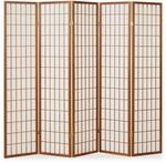 Homestyle4u 5-tlg. Paravent in Braun 220x175 cm 165
