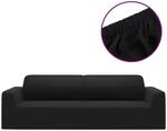 vidaXL Stretch Sofahusse 3-Sitzer Schwarz Polyester-Jersey