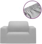 vidaXL Stretch-Sofahusse Grau Polyester-Jersey Modell 1