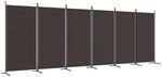 vidaXL 6 Tlg Paravent Braun 520x180 cm Stoff 350271