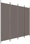 vidaXL 4 Tlg Paravent Anthrazit 200x220 cm Stoff 350200