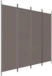 vidaXL 4 Tlg Paravent Anthrazit 200x200 cm Stoff 350184