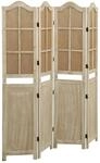 vidaXL 4 Tlg Raumteiler Braun 140x165 cm Stoff 338591