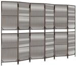 vidaXL Paravent 6 Tlg Braun Poly Rattan 365385
