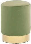 vidaXL Hocker Senfgr&uuml;n und Golden Samt 28 x 36 cm 249841