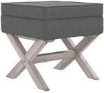 vidaXL Hocker mit Stauraum Dunkelgrau 45x45x49 cm Stoff