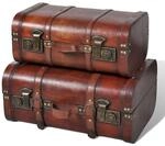 vidaXL Dekokoffer aus Holz 2 Stk Retro-Stil Braun 240575