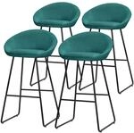 ML-Design Barhocker 4Er Set Petrol mit Stoffbezug 75 cm Hoch