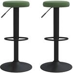 vidaXL Barhocker 2 Stk Dunkelgr&uuml;n Samt 333146