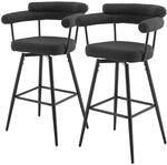 ML-Design Barhocker Drehbar 2Er Set Dunkelgrau mit Teddy-Stoff 76 cm