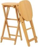 Costway 2er Set Barhocker Klappbar mit Fu&szlig;st&uuml;tze 36 x 33 x 61 cm
