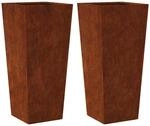 vidaXL Pflanzk&uuml;bel 2 Stk 35x35x75 cm Wetterfester Stahl 851093