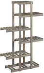 Relaxdays Blumenregal Holz Grau 5 Ebenen 125 cm x 81 cm x 25 cm 4,4 kg