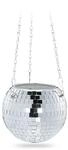 Relaxdays Pflanzentopf Glas Silber H&auml;ngend 13 cm x 15 cm 310 g