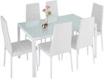 Tectake Esszimmergruppe Brandenburg 7 Teilig Esstisch Mit 6 St&uuml;hlen 150 x 90 x 98