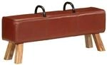 vidaXL Bank Turnbock-Design Braun 110 cm Echtleder 356379