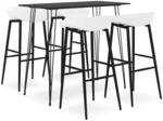 vidaXL 5-tlg. Bar-Set Schwarz und Wei&szlig; Modell 4