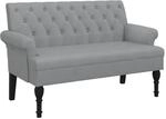 vidaXL Sitzbank mit R&uuml;ckenlehne Hellgrau 120x62x75,5 cm Stoff 372120