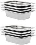 vidaXL Gastronormbeh&auml;lter 8 Stk GN 1/4 65 mm Edelstahl 50901