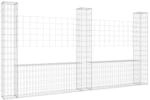 vidaXL Gabionenkorb U-Form mit 3 S&auml;ulen Eisen 260x20x150 cm 151283