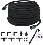 vidaXL Tropfschlauch Schwarz 50 m Gummi 155872